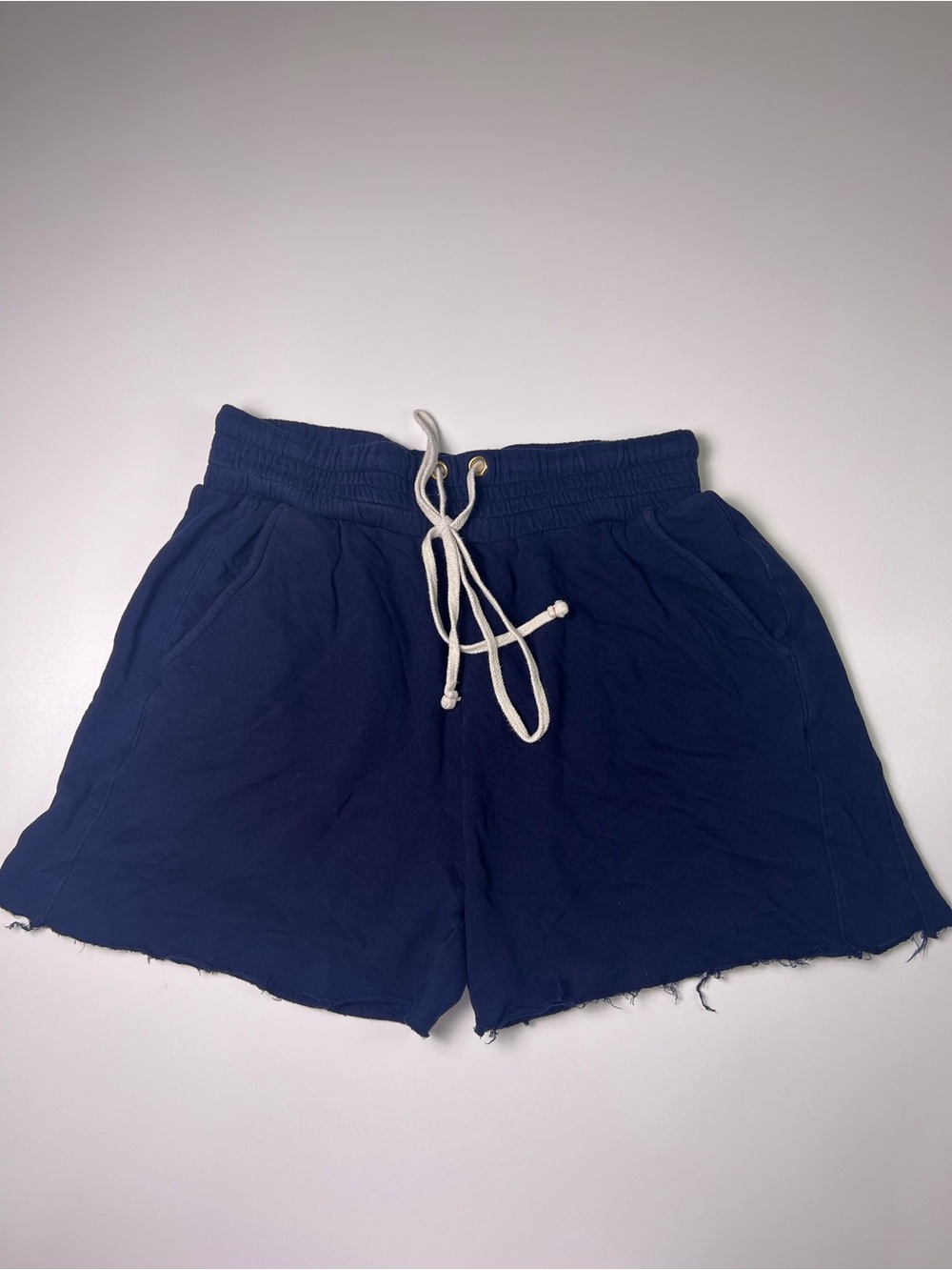 Les Tien Organic Heavyweight Yacht Sweat Shorts - Navy Blue - Size Small